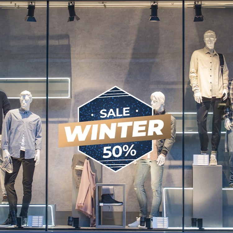 Αυτοκόλλητο Βιτρίνας Sale Winter 50%